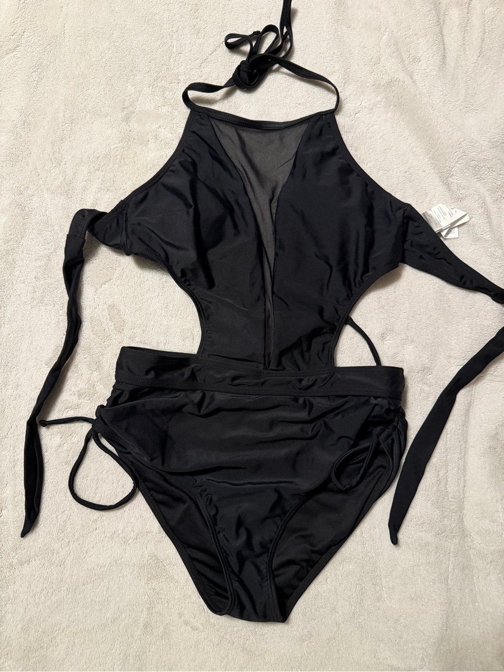 SHEIN Black Cutout One-Piece Swimsuit